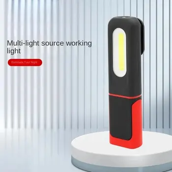  светодиодный фонарь MiniWork, магнитный плоский фонарик, 3 режима портативный сверхлегкий яркий водонепроницаемый карманный фонарь для работы, кемпинга