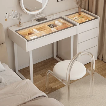 Скандинавский туалетный столик для мебели для домашней спальни Туалетный столик с четырьмя ящиками с зеркалом Набор туалетных столиков для небольшой квартиры