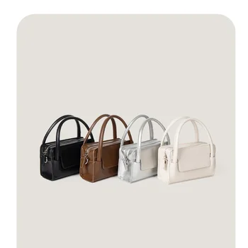 Сумка для женщин 2023 Новая корейская дизайнерская сумка через плечо из полиуретана Простая ретро универсальная портативная маленькая квадратная сумка