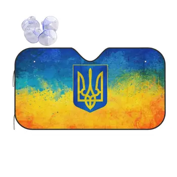 Флаг Украины Выдвижной Ветровой Козырек Солнцезащитный Козырек 70x130 см Фольга Солнцезащитный козырек УФ