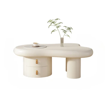 Хранение Журнальный столик для гостиной Trau Маленький белый Nordic Мобильный столик для кофе Mesa Боковой минималистичный Mesa de Centro Мебель