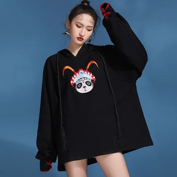 Черные Дамы Китайские Топы 2020 Толстовка с капюшоном Вышивка Ханфу Чхонсам Топ Тан Костюм Новый год Китайский стиль Одежда Женщины FF2932