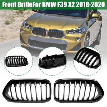 Черный передний бампер Почка Однолинейная решетка для-BMW F39 X2 M35I Xdrive20d Xdrive28i Sdrive20i 2018-2020 Гоночные решетки