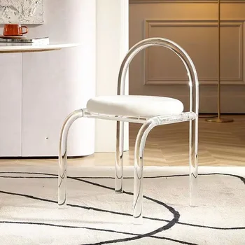  Шесть цветов Хрустальный стул для макияжа Современная акриловая мебель Уникальный обеденный стул Relax Lounge Clear Meubles De Salon Предметы домашнего обихода