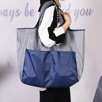  Экологичная складная сумка для покупок Многоразовая портативная сумка через плечо для путешествий Сумка для продуктов большой емкости Модная карманная сумка