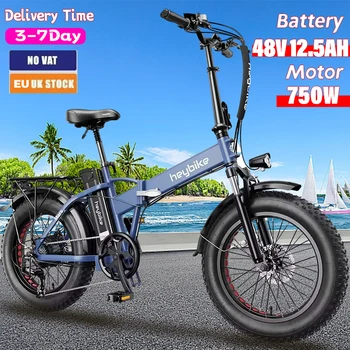 Электрический велосипед Heybike Mars Складной электрический велосипед 20 дюймов x 4,0 с толстыми шинами с двигателем мощностью 750 Вт, съемный аккумулятор 48 В 12,5 Ач