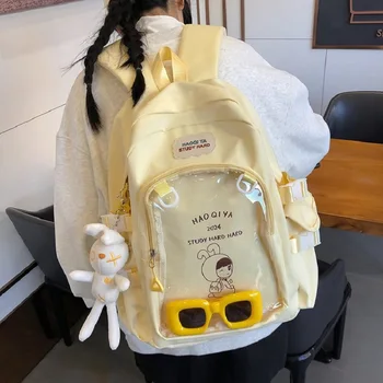  Японский студент Рюкзак большой емкости Академия Плечи Сумка Бар Боль Сумка Детская сумка Прозрачная сумка для книг Женская сумка